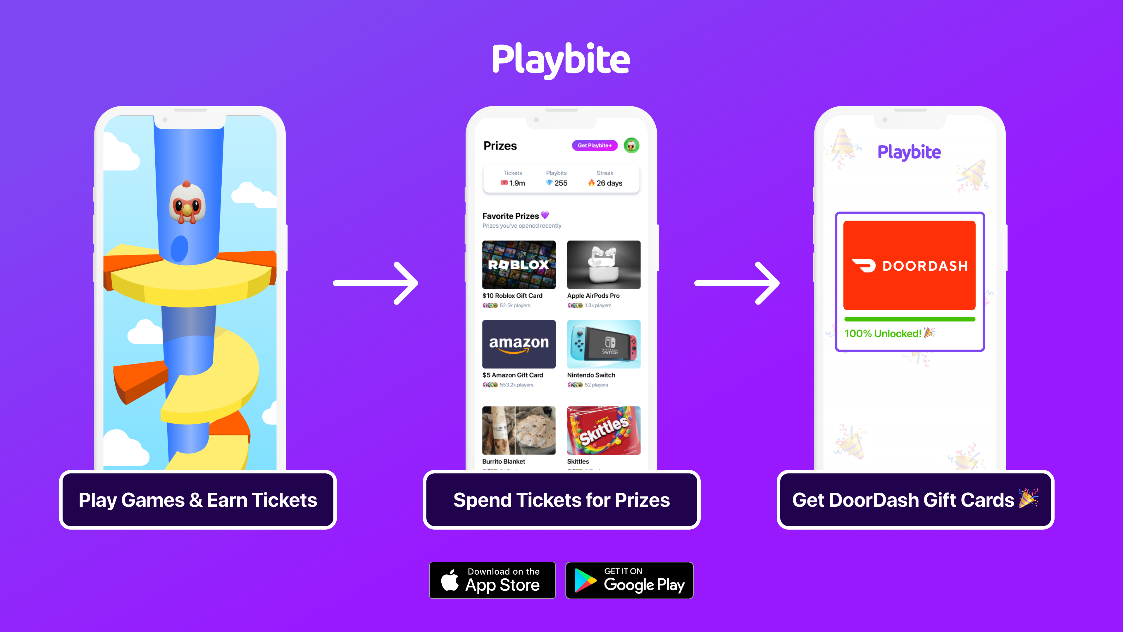Win official DoorDash gift cards by playing games on Playbite!