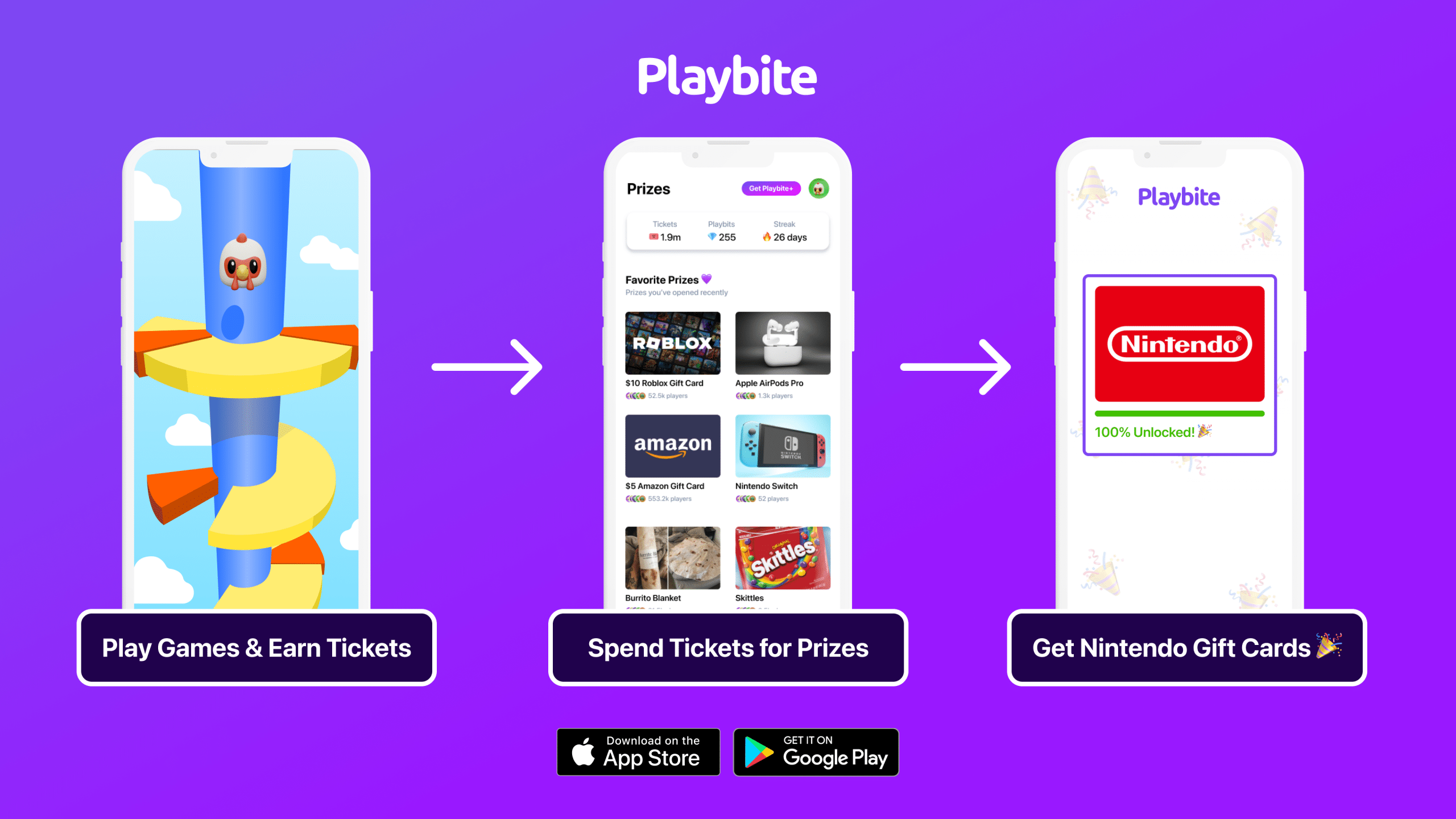 Win official Nintendo gift cards by playing games on Playbite!