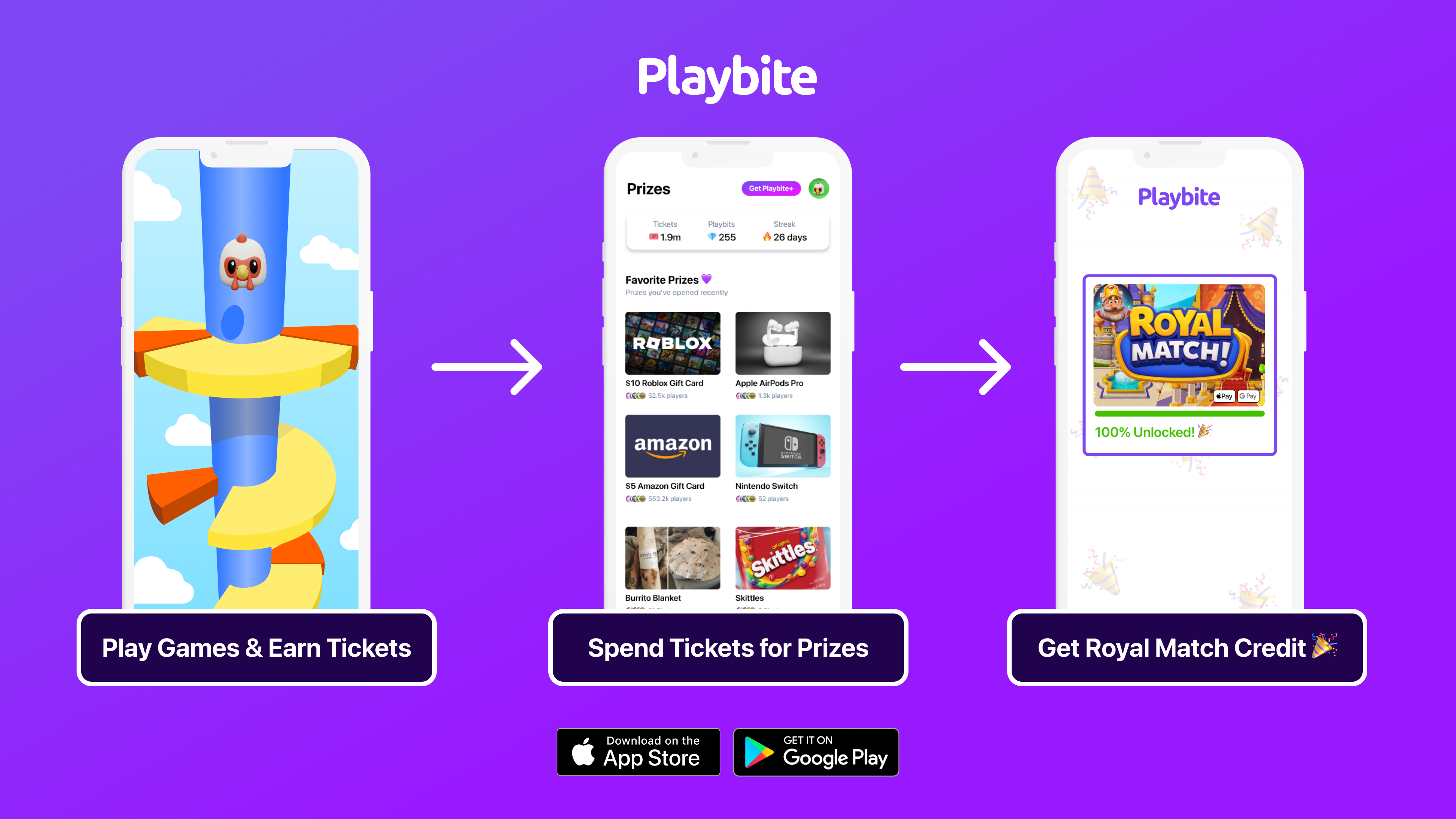 Win Royal Match Credit on Playbite