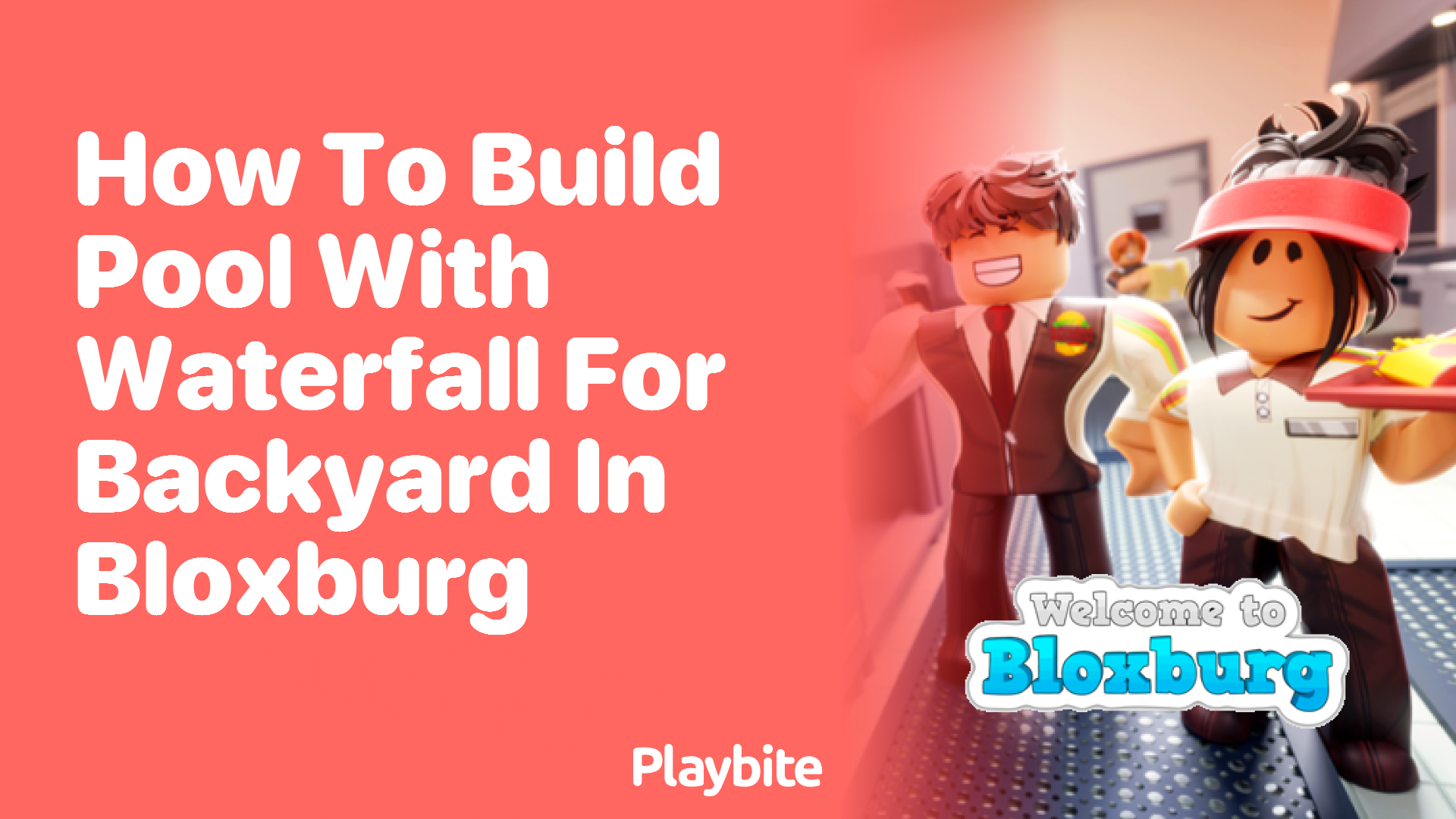 How to Build a Pool with Waterfall for Your Backyard in Bloxburg
