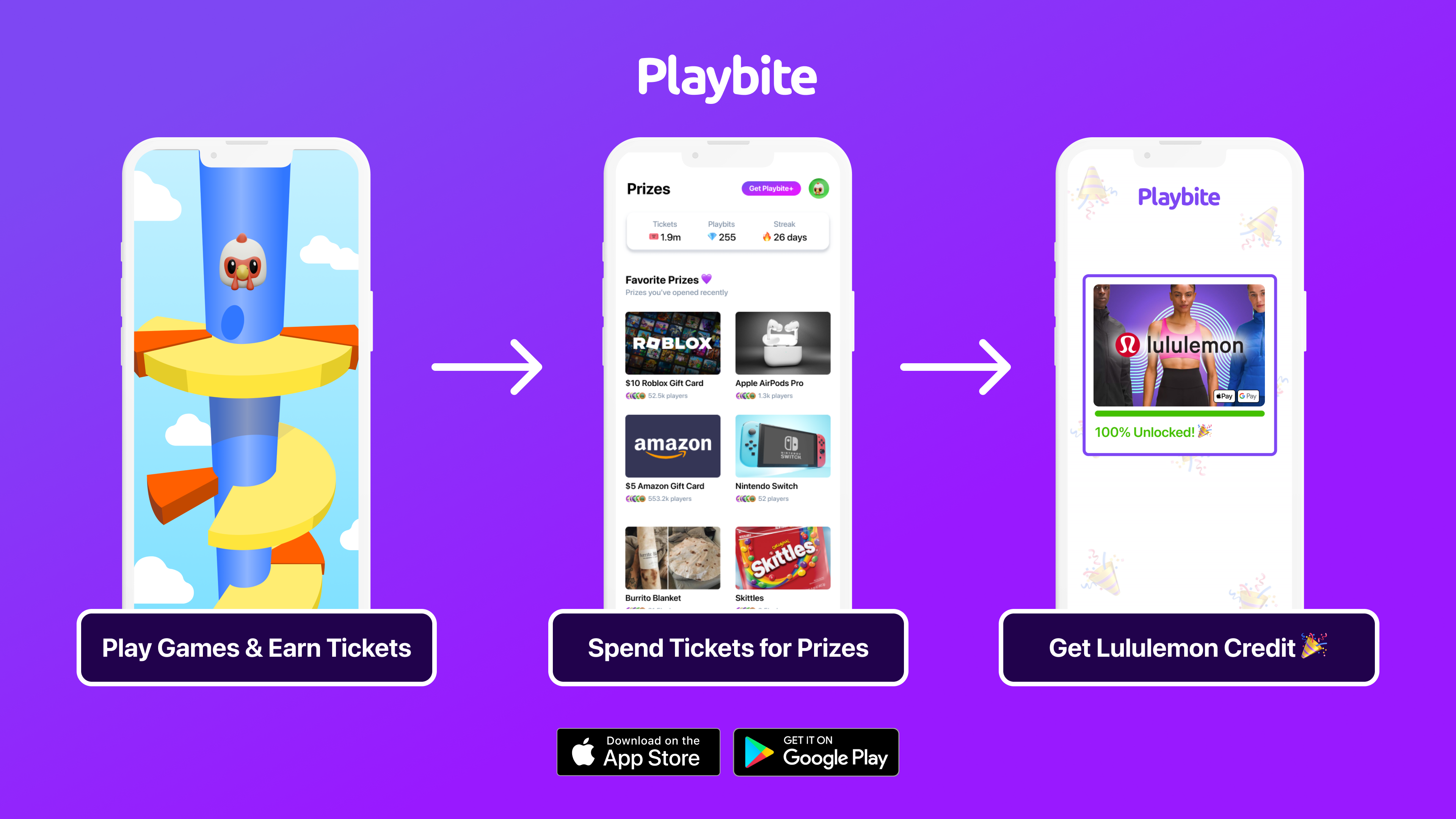Win Lululemon credit by playing games on Playbite