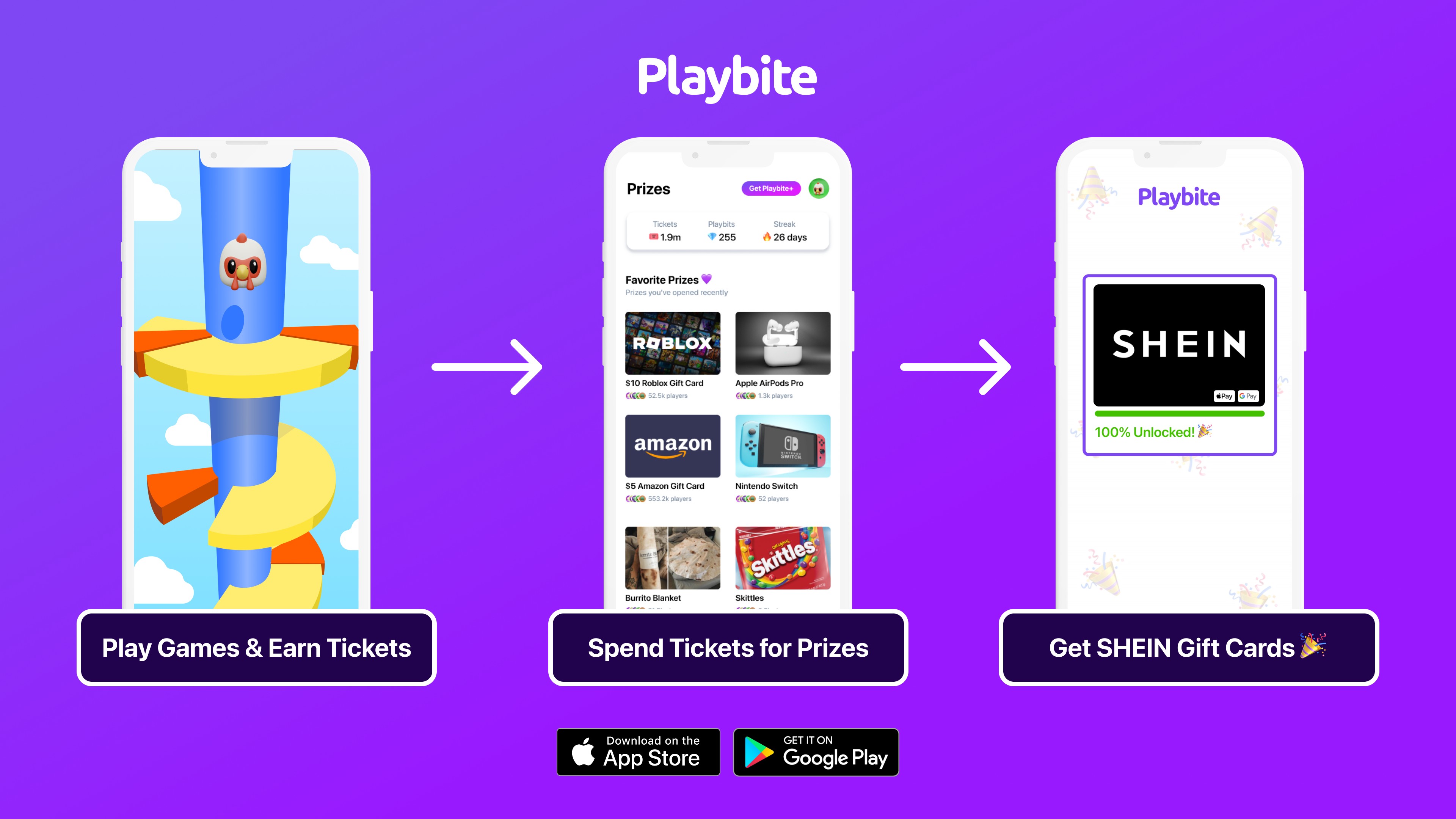 Win SHEIN gift cards by playing games on Playbite!