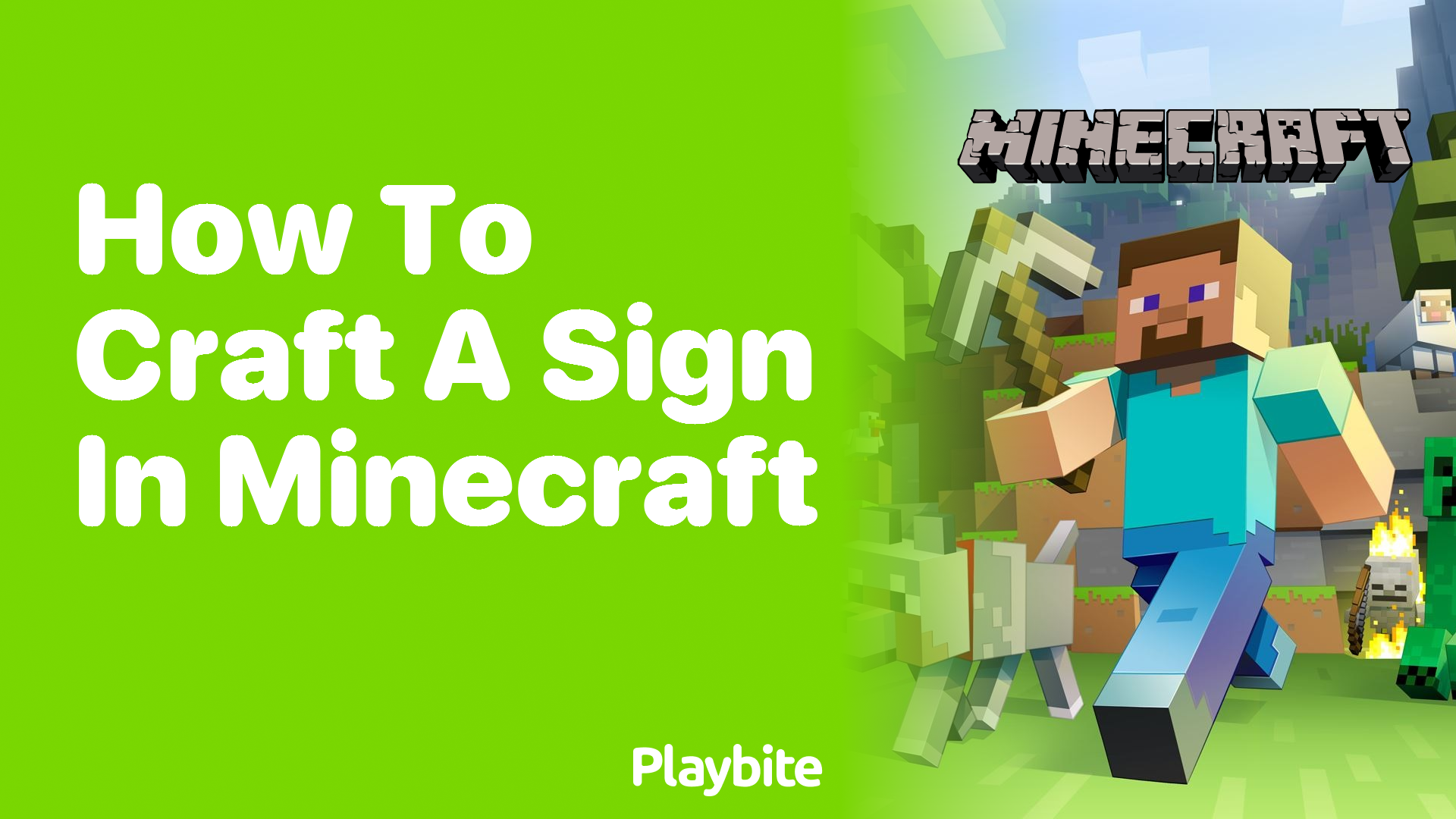 How to Craft a Sign in Minecraft - Playbite