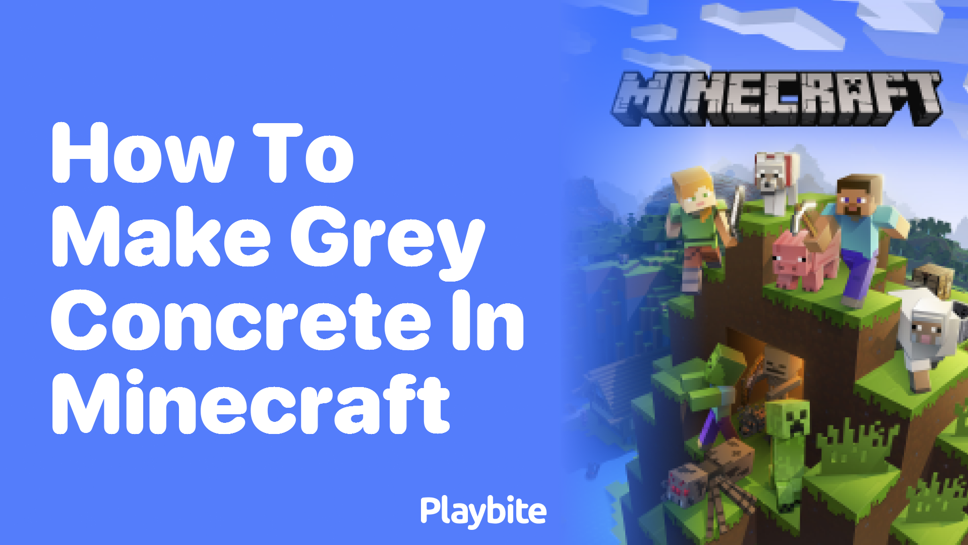 How to Make Grey Concrete in Minecraft