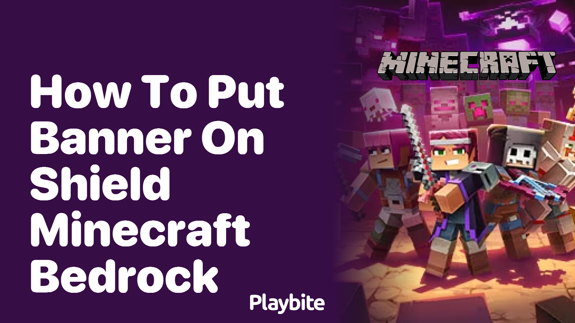 How to Put a Banner on a Shield in Minecraft Bedrock Playbite