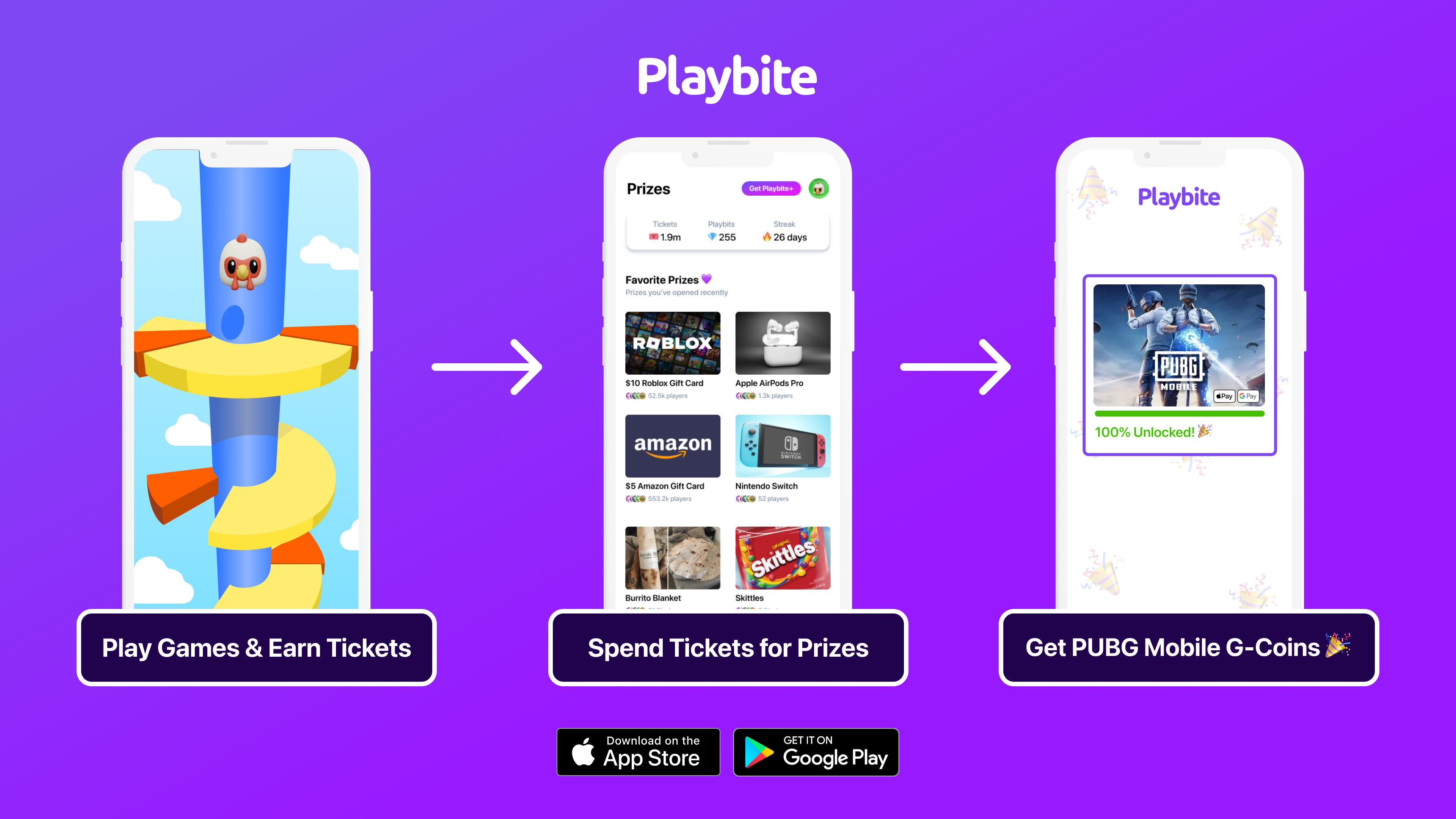 Win PUBG Mobile G-Coins by playing games on Playbite