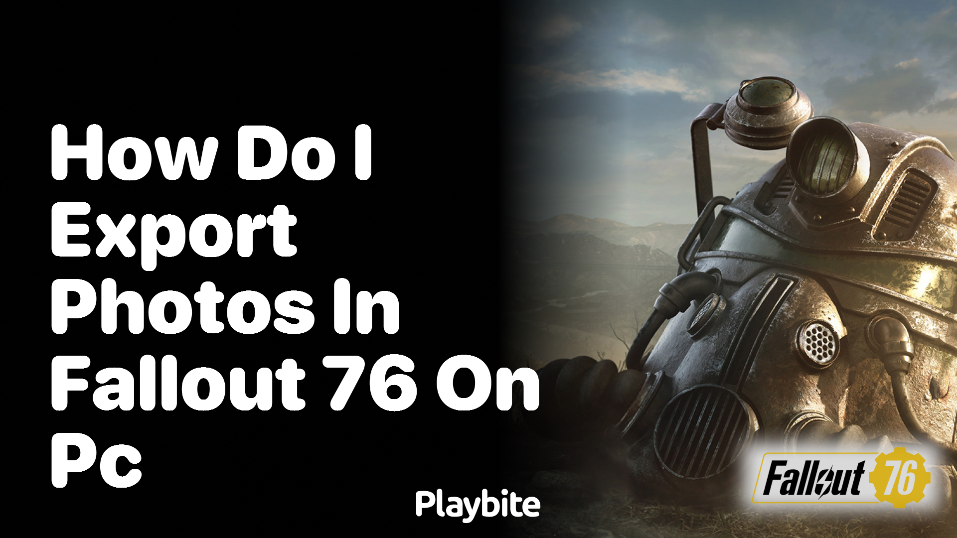 How do I export photos in Fallout 76 on PC?